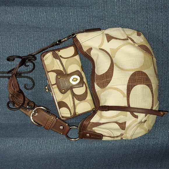 Coach Handbags - Coach tonal bag & wallet set